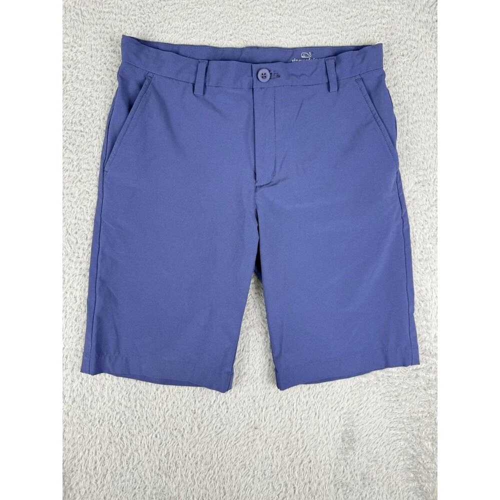 Lot 2 Vineyard Vines Performance Shorts Boys Size  18 Blue And Gray Adjustable